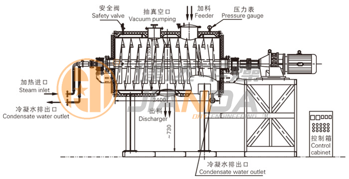 真空耙式干燥机结构示意图